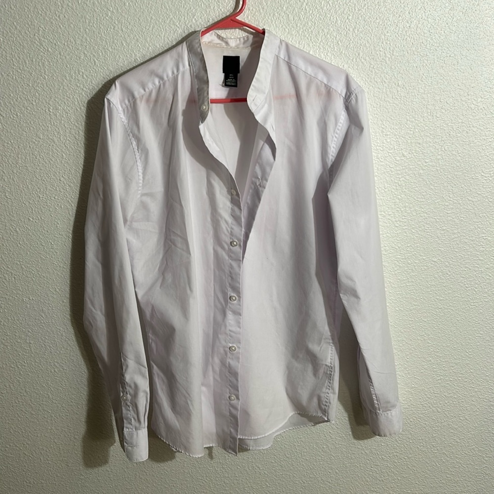 Mandarin collar dress shirt
